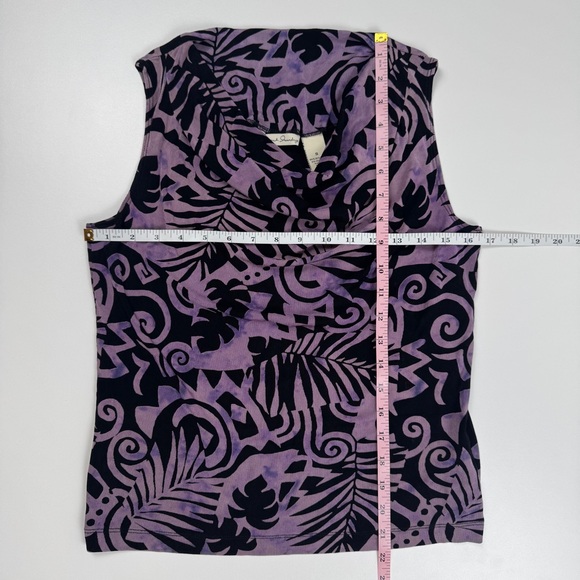 Vintage 90’s Y2K Abstract Floral Retro Cowl Neck Top Sz Small Goth Grunge Whimsy - Picture 4 of 10